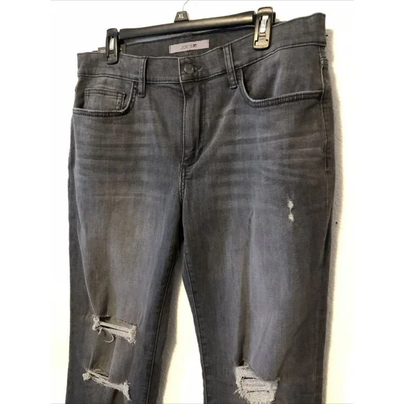 New Joes Jeans The Brixton Straight Narrow Distressed 33x34 Grey Denim Stretch